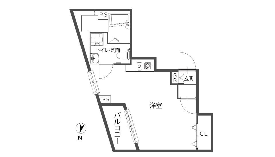 砧公園レジデンス302号室間取り図
